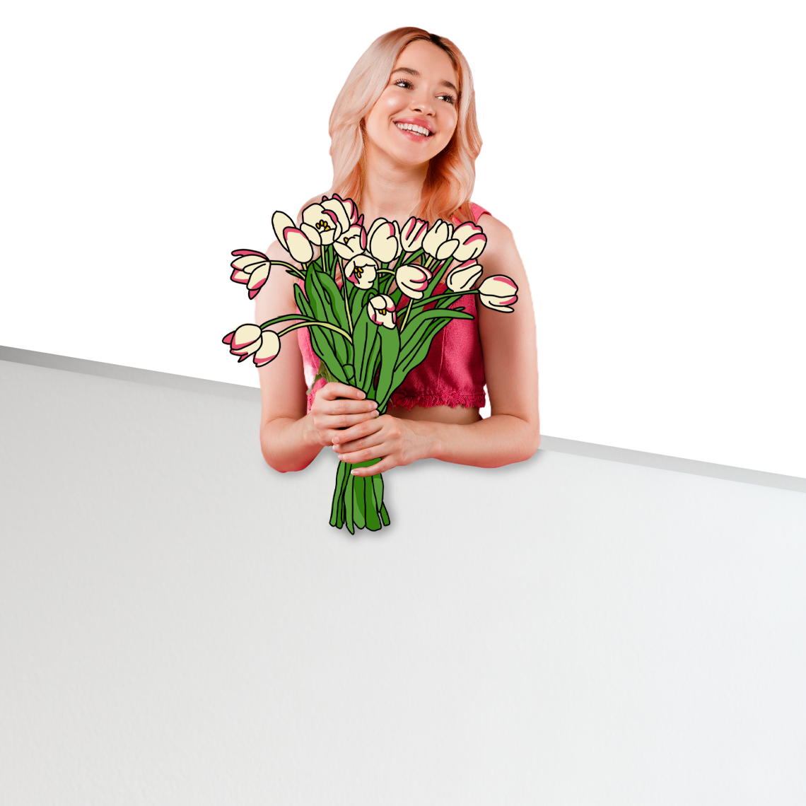 woman with flowers