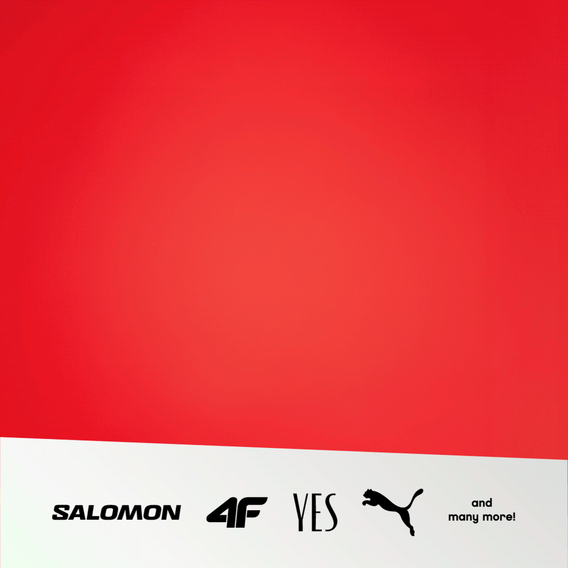 red backround with top brands on the bottom