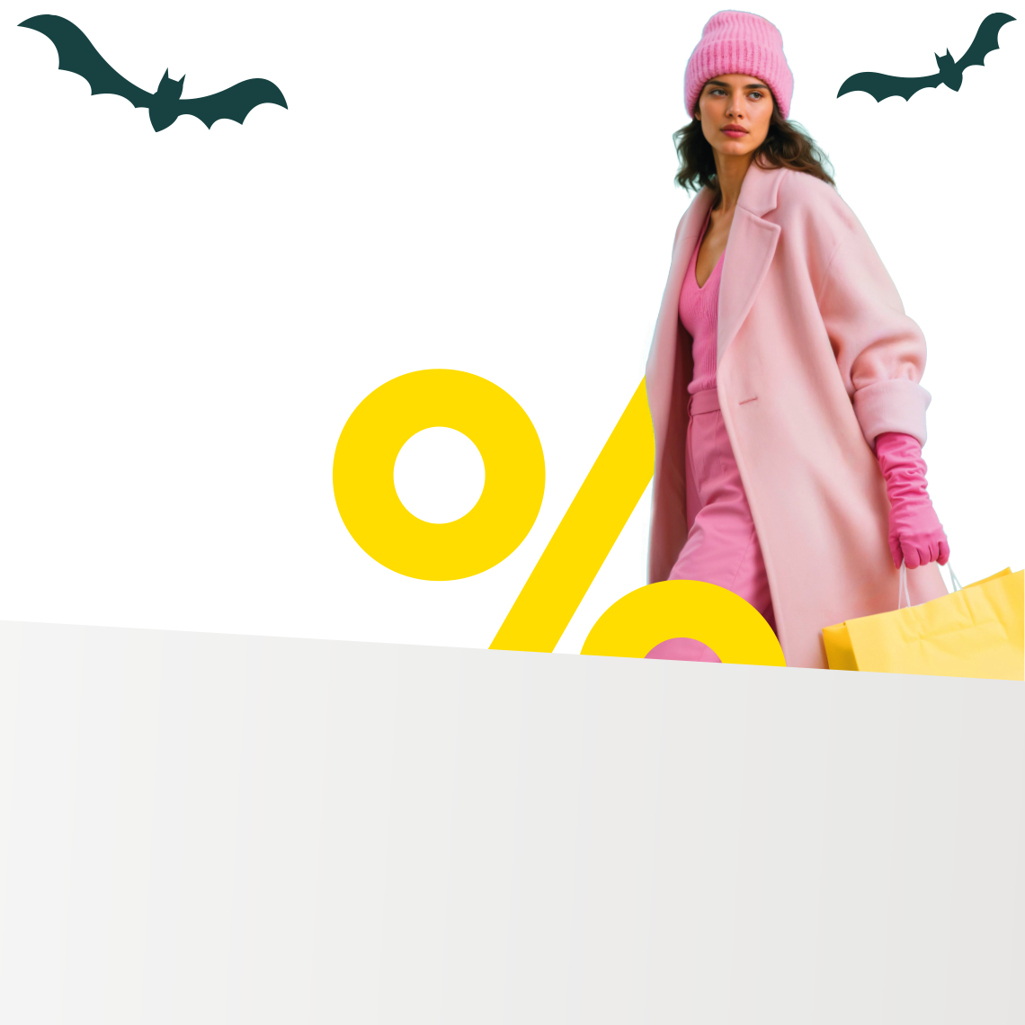 woman in pink with shopping bag