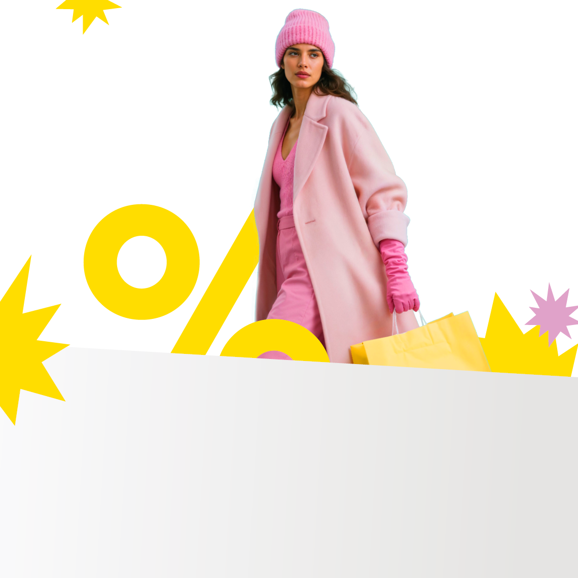 women wear pink with shopping bag