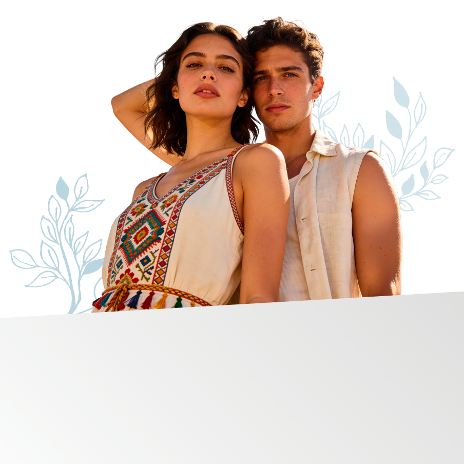 Couple dressed in spring clothes