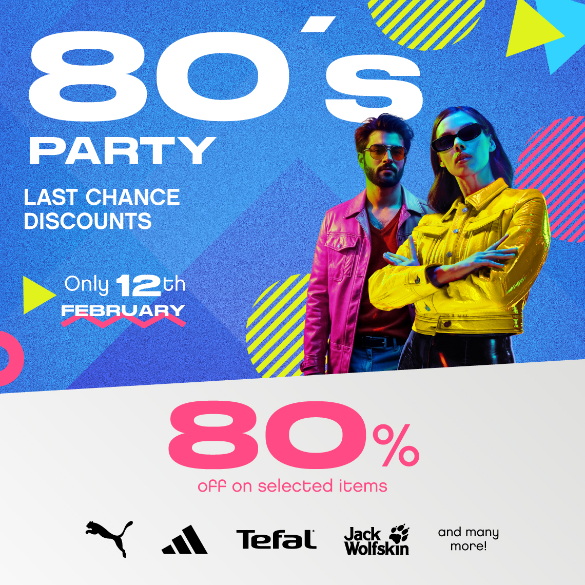 a man and a woman in neon clothes