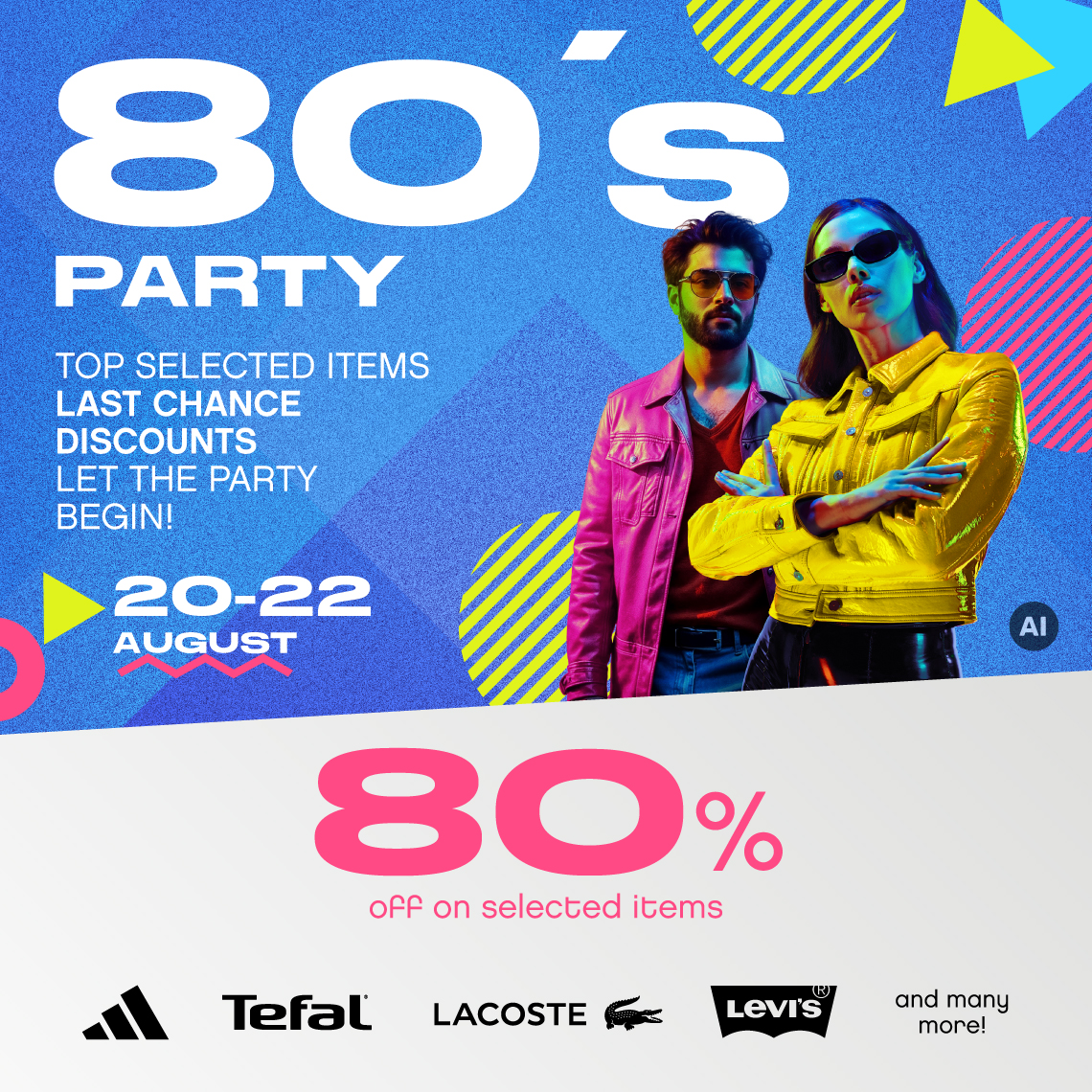 a man and a woman in neon outfits