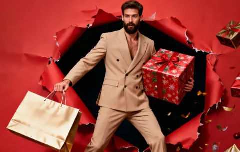 mężczyzna z prezentem